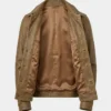 Camel Wax Leather Trucker Jacket for Mens