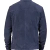 Charcoal Navy Suede Biker Jacket