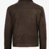 Chocolate Brown Suede Trucker Jacket For Sale