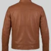 Classic Biker Leather Tan Jacket For Mens