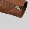 Classic Biker Leather Tan Jacket Mens