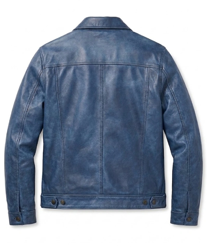 Classic Mens Washed Leather Jacket