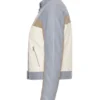 Colorblock Leather Biker Jacket