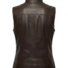Dark Brown Biker Leather Vest For Sale