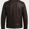 Dark Brown Leather Trucker Jacket