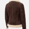 Dark Brown Suede Bomber Jacket