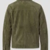 Dark Green Suede Leather Jacket For Sale