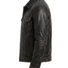 Distressed Black Washed Leather Jacket