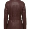 Fashion Asymmetrical Burgundy Biker Leather Jacket