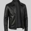 Fashionable black leather jacket crafted for a bold and elegant appearance