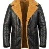 Furlong Black Shearling Leather Coat
