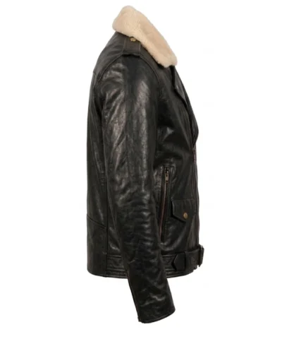 Furton Black Biker Jacket