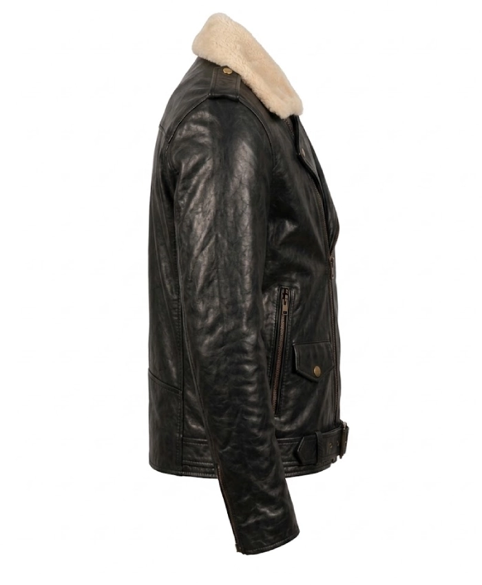 Furton Black Biker Jacket