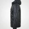 Genuine Leather Hood Biker Jacket