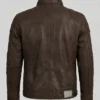 Heritage Brown Leather Multi-Pocket Field Jacket Mens Back