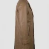 Lambskin Leather Brown Trench Car Coat For Sale