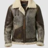 Mason SF Bomber Distressed Cockpit Pilot Leather Jacket