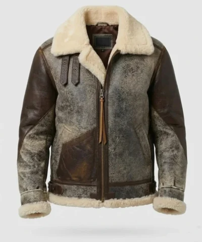 Mason SF Bomber Distressed Cockpit Pilot Leather Jacket