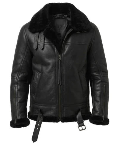 Mateo RAF Aviator SF Black Bomber Jacket
