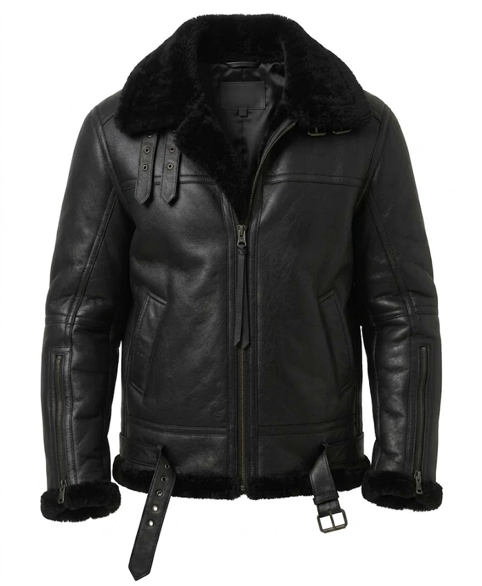Mateo RAF Aviator SF Black Bomber Jacket