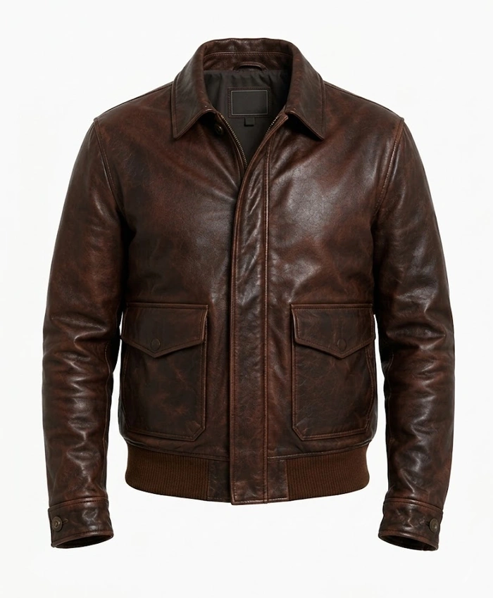 Mens A2 Aviator Leather Bomber Jacket