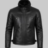 Mens B3 Bomber Shearling Lined Black Leather Jacket