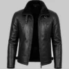Men's B3 Bomber Shearling Lined Black Sheepskin Leather Jacket