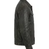 Mens Black Distressed Real Leather Jacket
