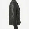 Mens Black Lambskin Asymmetrical Biker Jacket