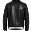 Mens Leather Stand Jacket