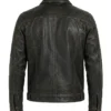Mens Black Real Leather Trucker Jacket