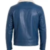 Mens Blue Shearling Collar Jacket