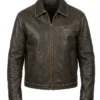Mens Brown Distressed Leather Jacket