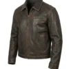 Mens Brown Distressed Leather Jacket For Sale