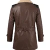 Mens Brown Shearling Leather Aviator Jacket