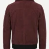 Men’s Burgundy Suede Leather Flight Jacket For Sale