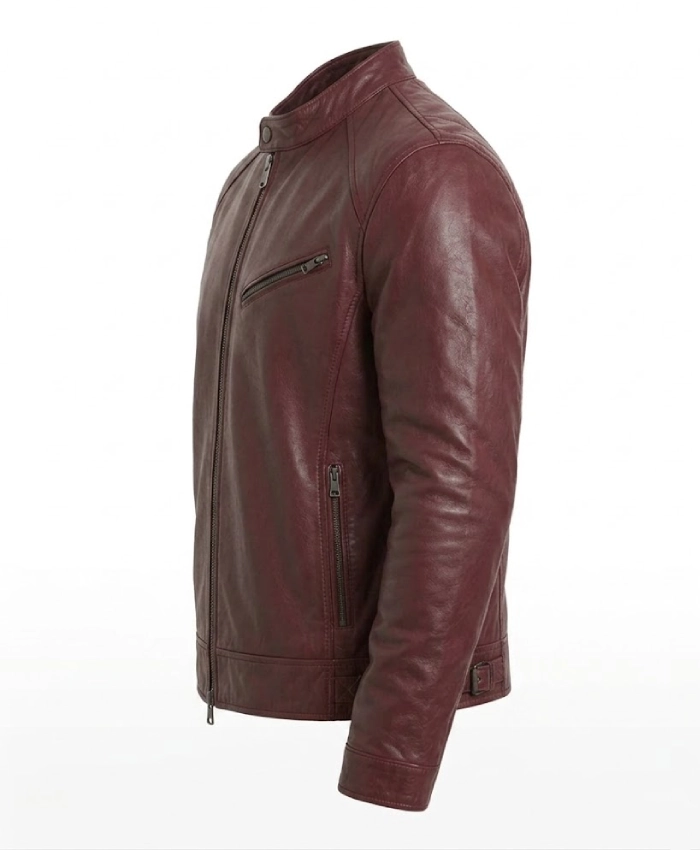 Mens Cafe Racer Genuine Leather Jacket