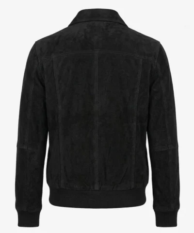 Mens Classic Shirt Collar Suede Leather Jacket