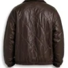 Mens Dark Brown Oversized Quilted Jacket