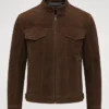 Mens Dark Brown Slim Fit Jacket