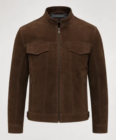 Mens Dark Brown Slim Fit Jacket