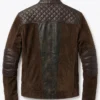 Mens Dark Brown Suede Jacket Cafe Racer Style