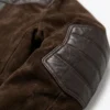 Mens Dark Brown Suede Leather Jacket