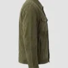 Mens Dark Green Suede Leather Jacket