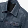 Mens Denim Style Trucker Blue Washed Jacket
