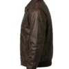 Mens Distressed Bomber Brown Jacket