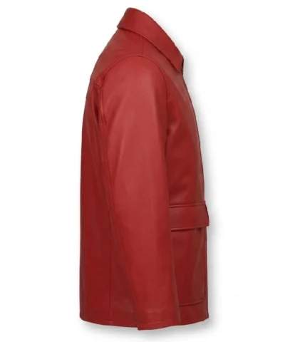 Mens Flap Pockets Leather Jacket