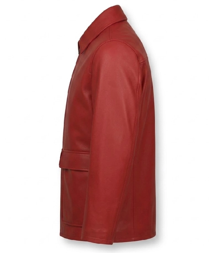 Mens Flap Pockets Red Jacket