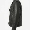 Mens Lambskin Asymmetrical Biker Belted Jacket