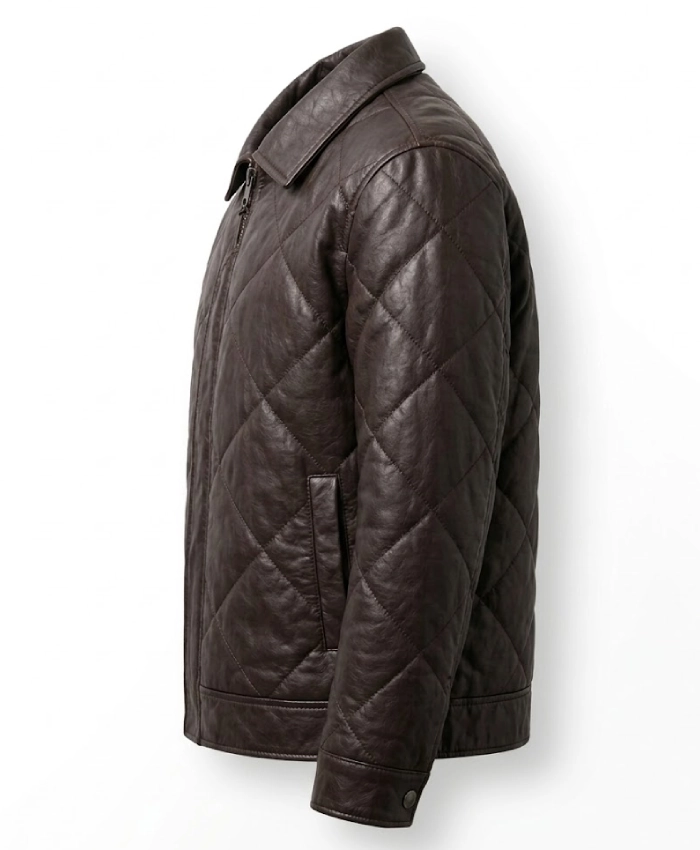 Mens Oversized Quilted Leather Jacket